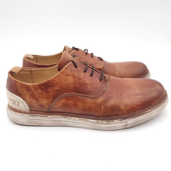 Bed Stu Mens 8.5 Holmes Brown Leather Lace Up Shoes Oxford Bench Made Distressed - Picture 4 of 8